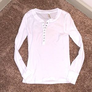 White long sleeve with metal buttons